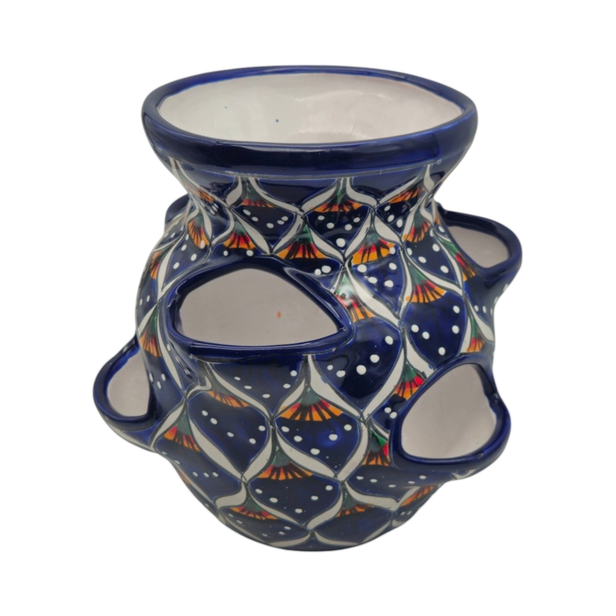 Talavera Strawberry Planter | Blue Peacock Design Talavera Planter La Vie Bien Talavera Strawberry Planter | Blue Peacock Design