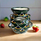 Talavera Strawberry Planter | Green Peacock Design Talavera Planter La Vie Bien Talavera Strawberry Planter | Green Peacock Design
