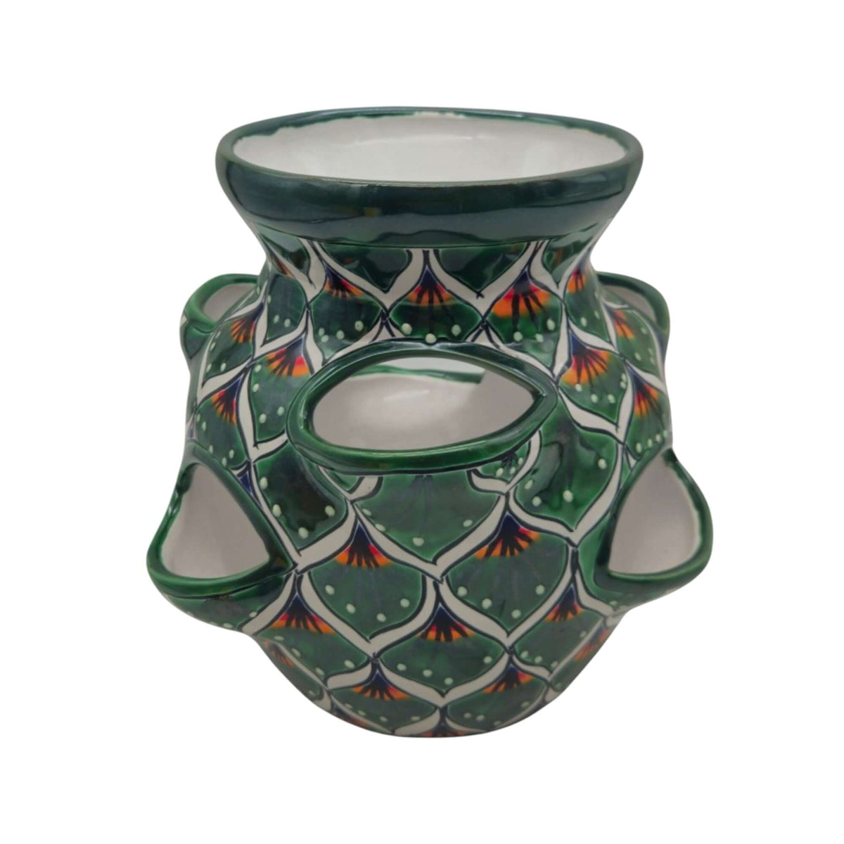 Talavera Strawberry Planter | Green Peacock Design Talavera Planter La Vie Bien Talavera Strawberry Planter | Green Peacock Design
