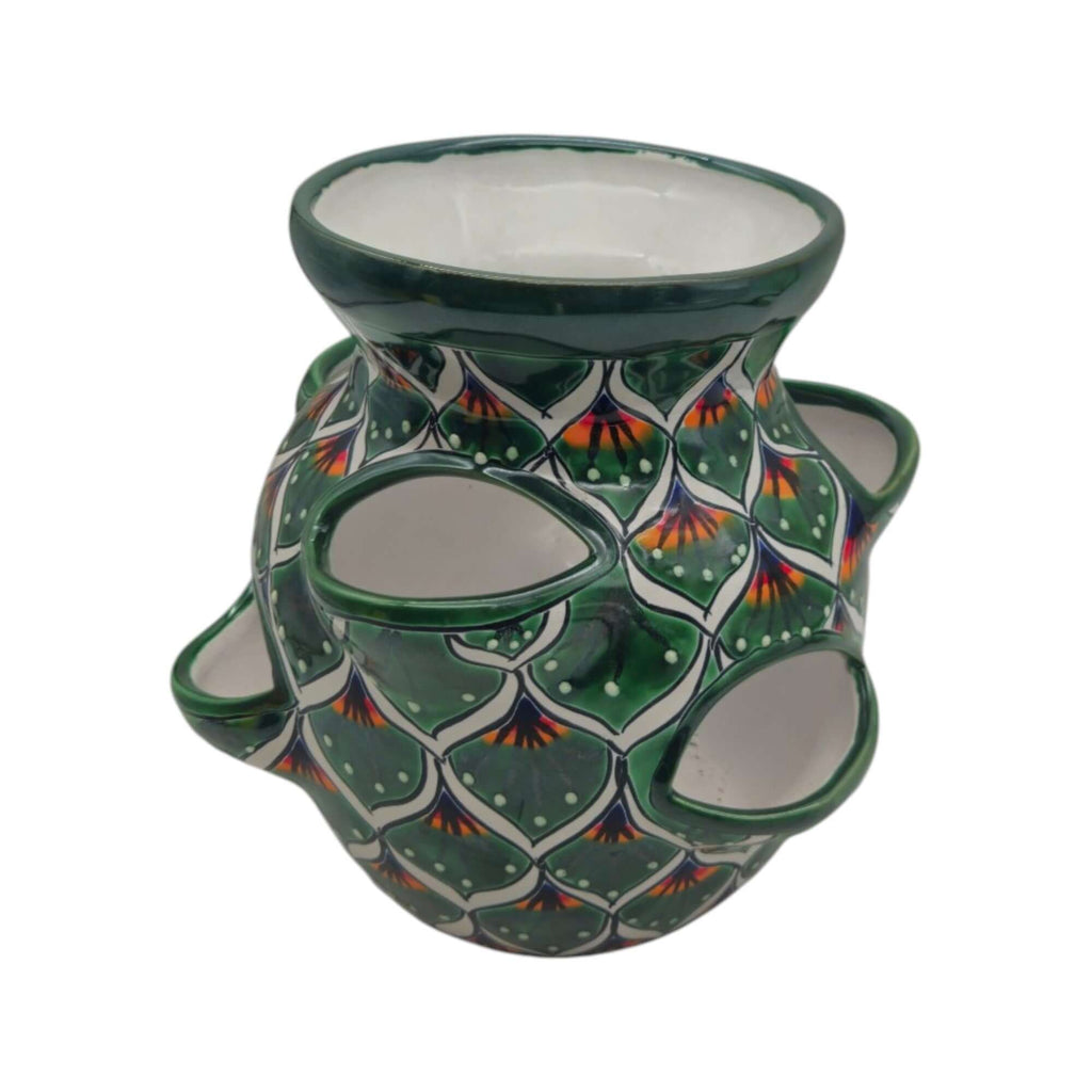 Talavera Strawberry Planter | Green Peacock Design Talavera Planter La Vie Bien Talavera Strawberry Planter | Green Peacock Design