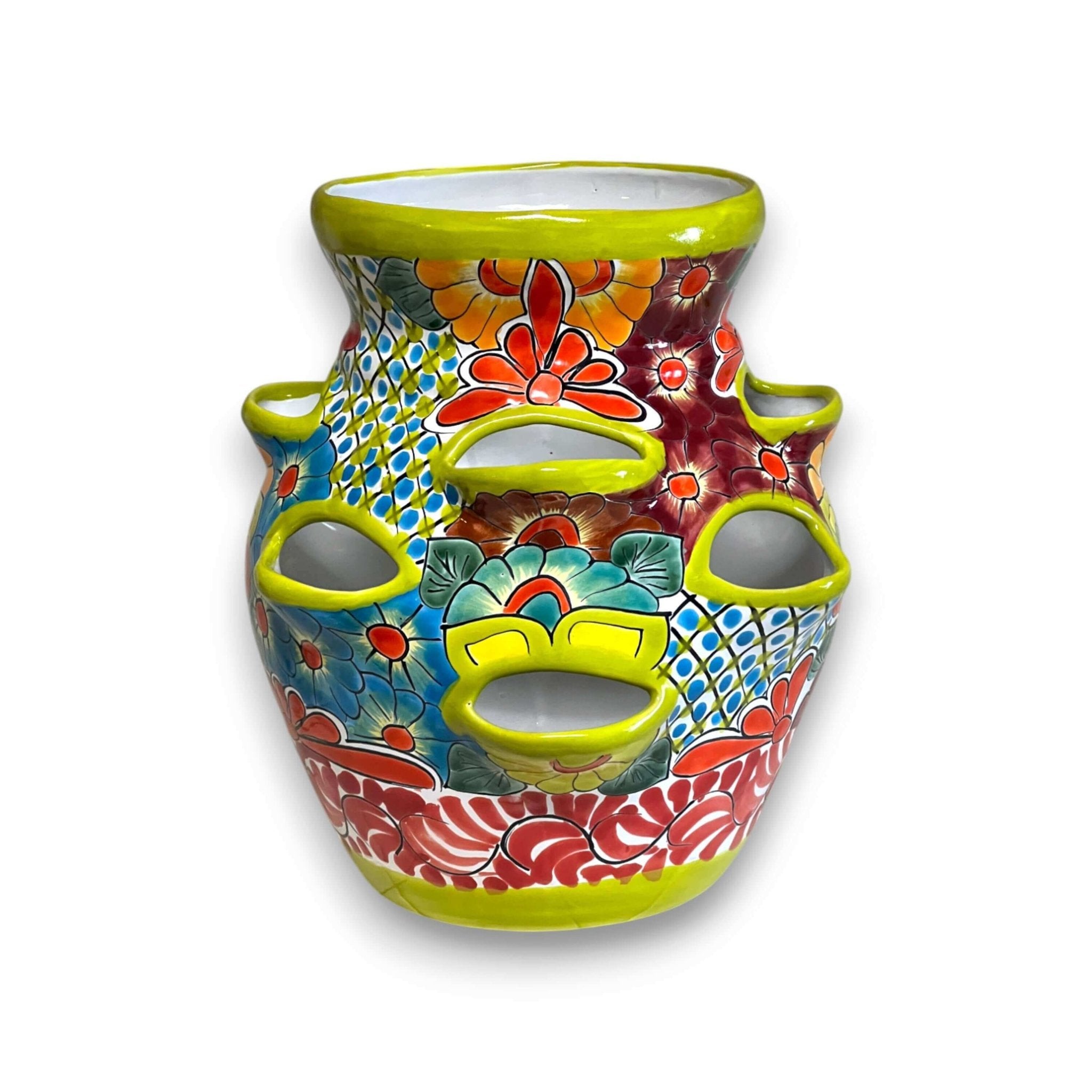 Talavera Strawberry Planter Pot | Hand-Painted Mexican Ceramic Talavera Planter La Vie Bien Talavera Strawberry Planter Pot | Hand-Painted Mexican Ceramic