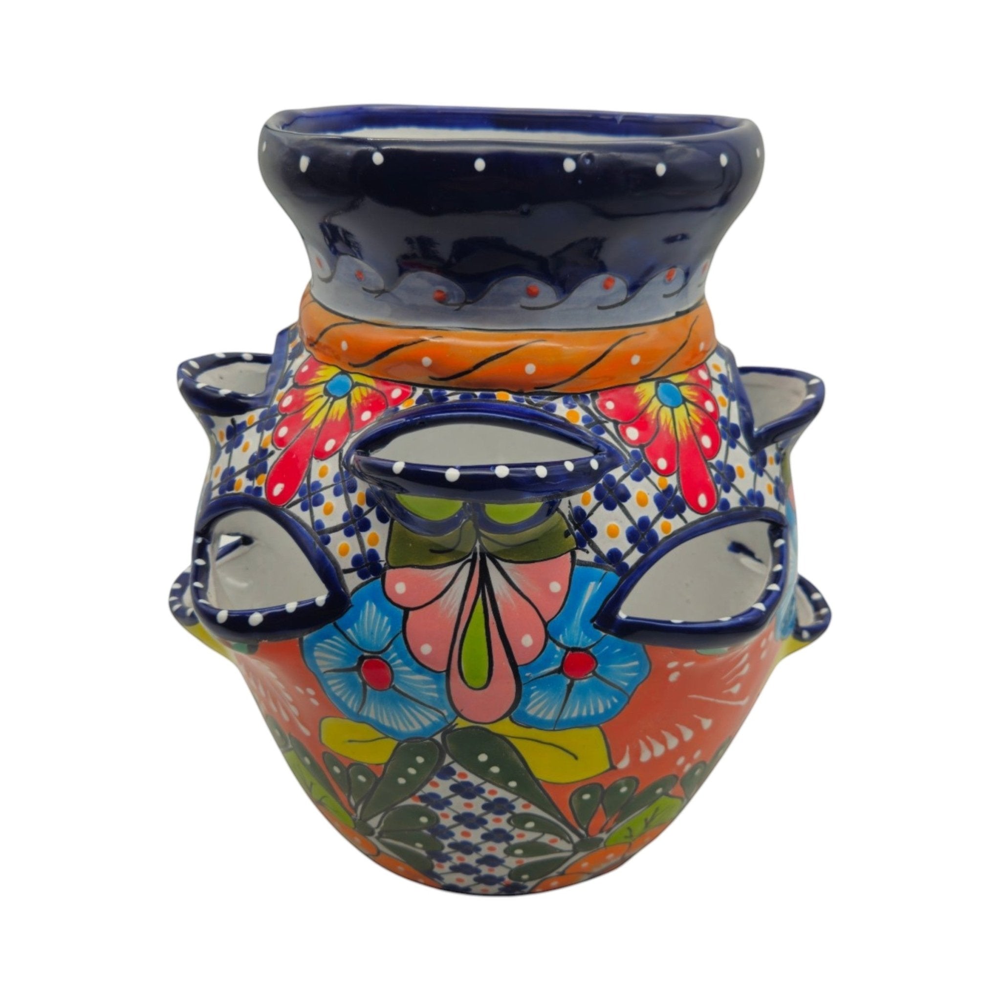 Talavera Strawberry Planter Pot | Hand-Painted Mexican Ceramic Talavera Planter La Vie Bien Talavera Strawberry Planter Pot | Hand-Painted Mexican Ceramic