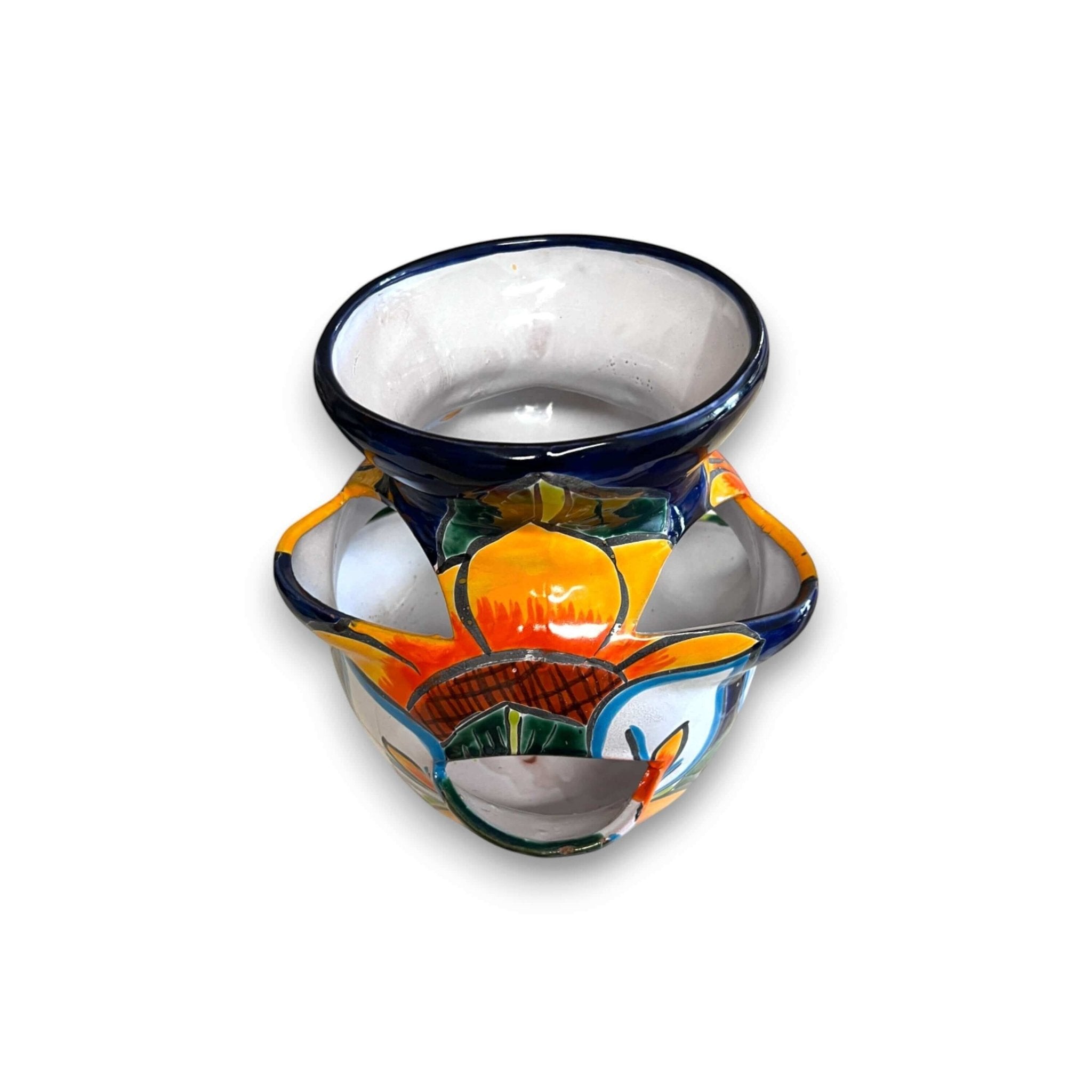 Talavera Strawberry Planter | Sunflower Lily Design Talavera Planter La Vie Bien Talavera Strawberry Planter | Sunflower Lily Design