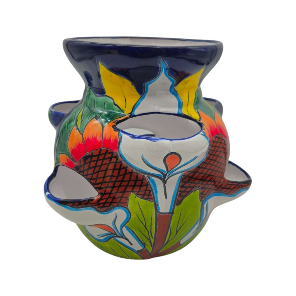 Talavera Strawberry Planter | Sunflower Lily Design Talavera Planter La Vie Bien Talavera Strawberry Planter | Sunflower Lily Design