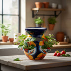 Talavera Strawberry Planter | Sunflower Lily Design Talavera Planter La Vie Bien Talavera Strawberry Planter | Sunflower Lily Design