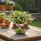 Talavera Strawberry Planter | Sunflower Lily Design Talavera Planter La Vie Bien Talavera Strawberry Planter | Sunflower Lily Design
