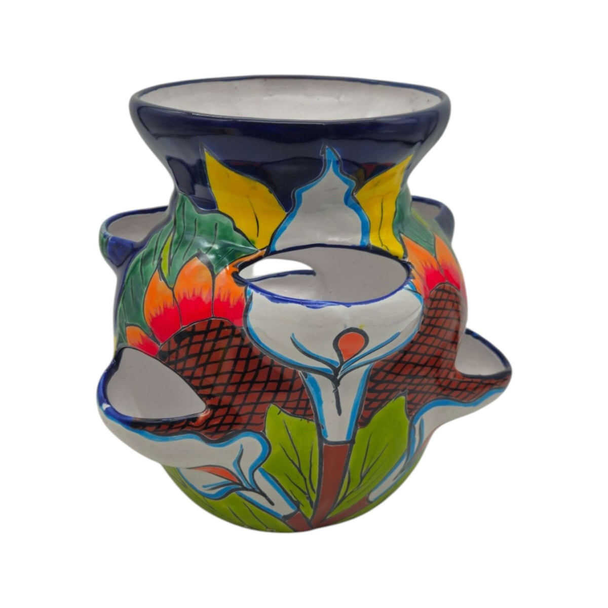 Talavera Strawberry Planter | Sunflower Lily Design Talavera Planter La Vie Bien Talavera Strawberry Planter | Sunflower Lily Design