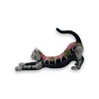 Talavera Stretching Cat Figurine | Hand-Painted Calavera Art