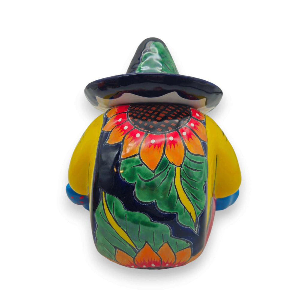 Talavera Sunflower Panchito Canister | Handcrafted Mexican Art