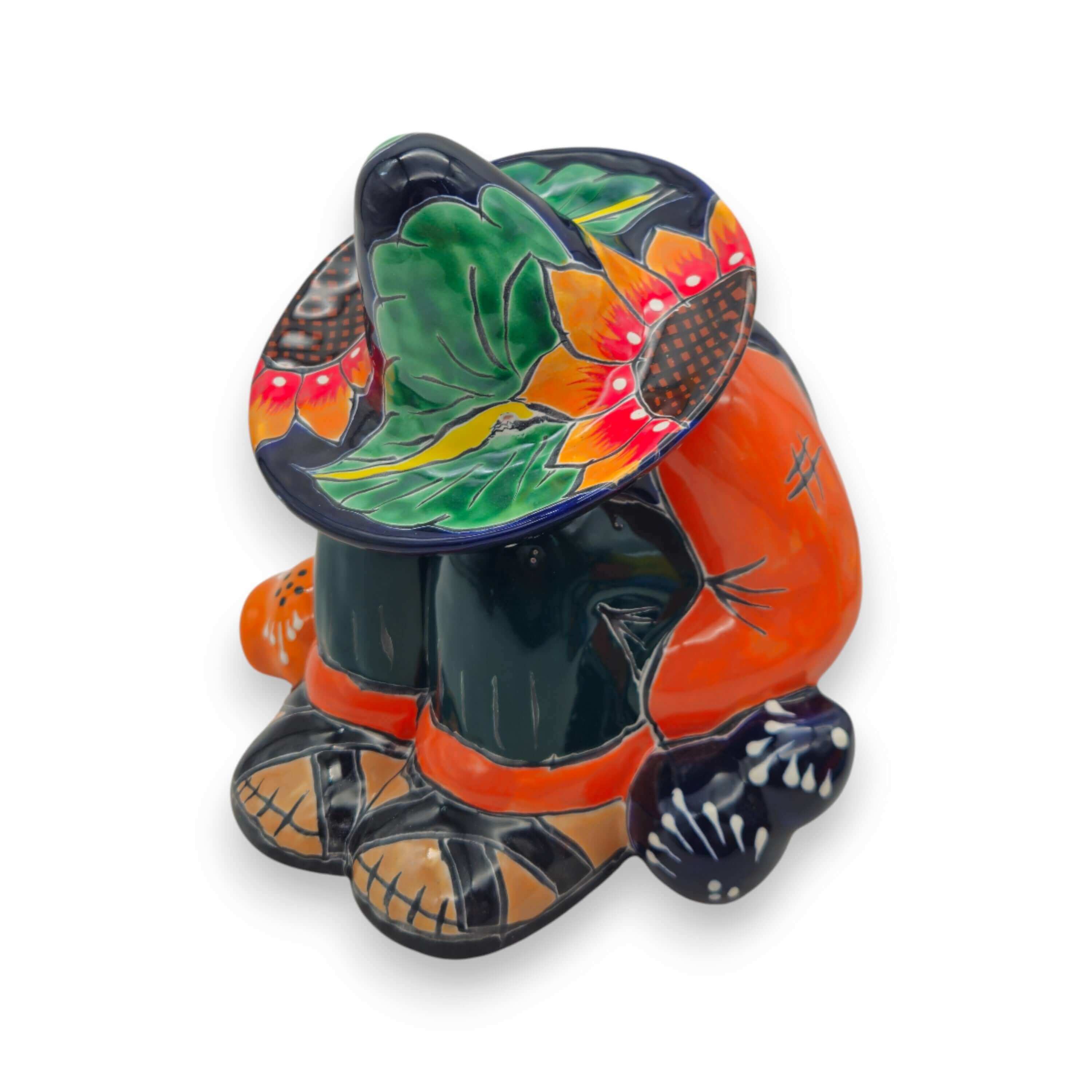 Talavera Sunflower Panchito Canister | Handcrafted Mexican Art