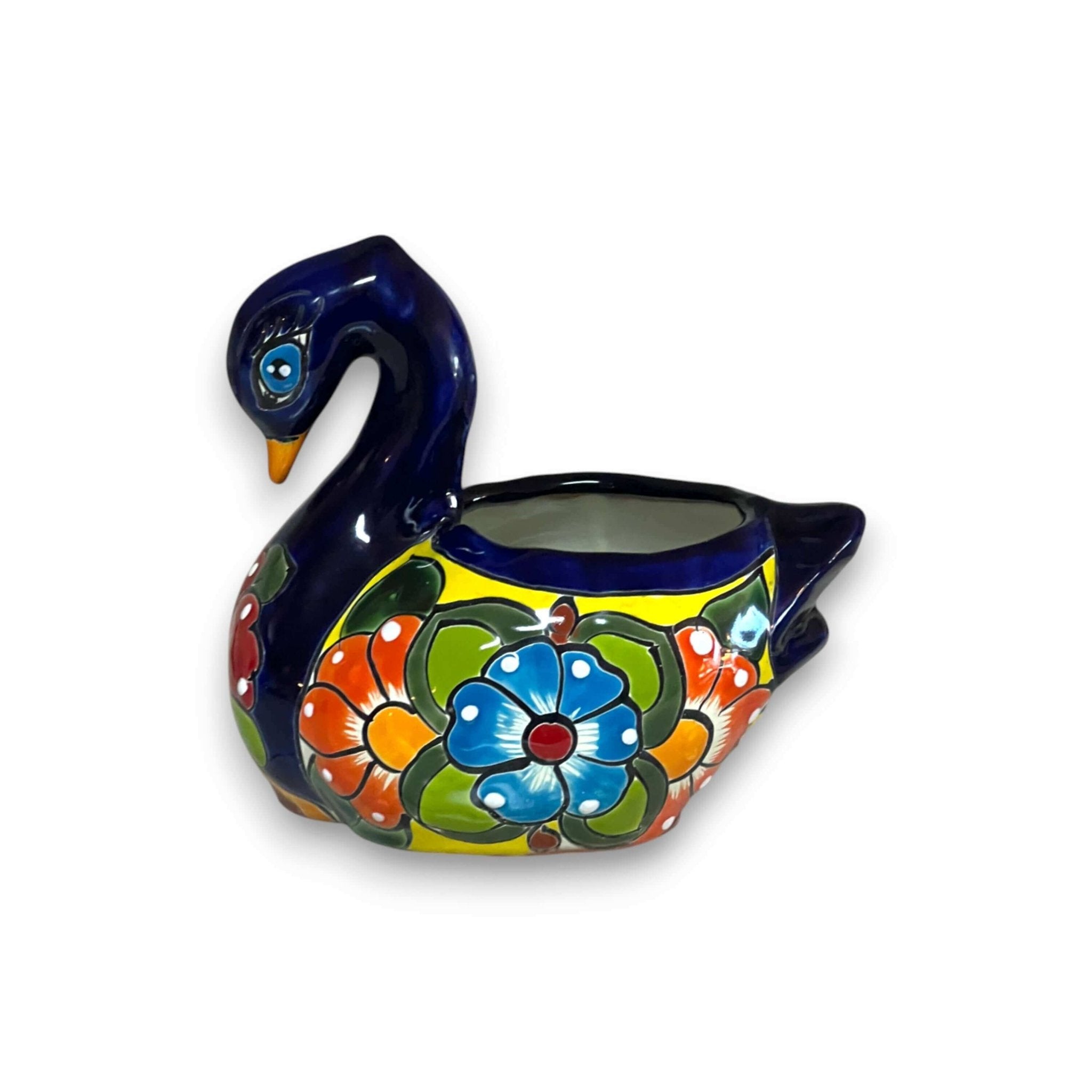 Talavera Swan Planter | Colorful Hand-Painted Mexican Pottery Talavera Planter La Vie Bien Talavera Swan Planter | Colorful Hand-Painted Mexican Pottery