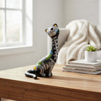 Talavera Tall Cat Figurine | Hand-Painted Day of the Dead Art Talavera Statue La Vie Bien Talavera Tall Cat Figurine | Hand-Painted Day of the Dead Art