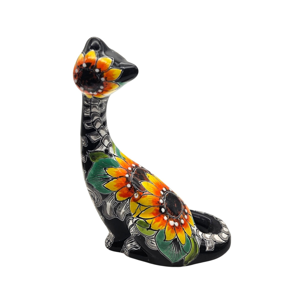Talavera Tall Cat Figurine | Hand-Painted Day of the Dead Art Talavera Statue La Vie Bien Talavera Tall Cat Figurine | Hand-Painted Day of the Dead Art