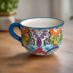 Talavera Tea Cup Planter | Hand - Painted Mexican Ceramic Pot Talavera Planter La Vie Bien Talavera Tea Cup Planter | Hand - Painted Mexican Ceramic Pot