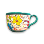 Talavera Tea Cup Planter | Hand - Painted Mexican Ceramic Pot Talavera Planter La Vie Bien Talavera Tea Cup Planter | Hand - Painted Mexican Ceramic Pot