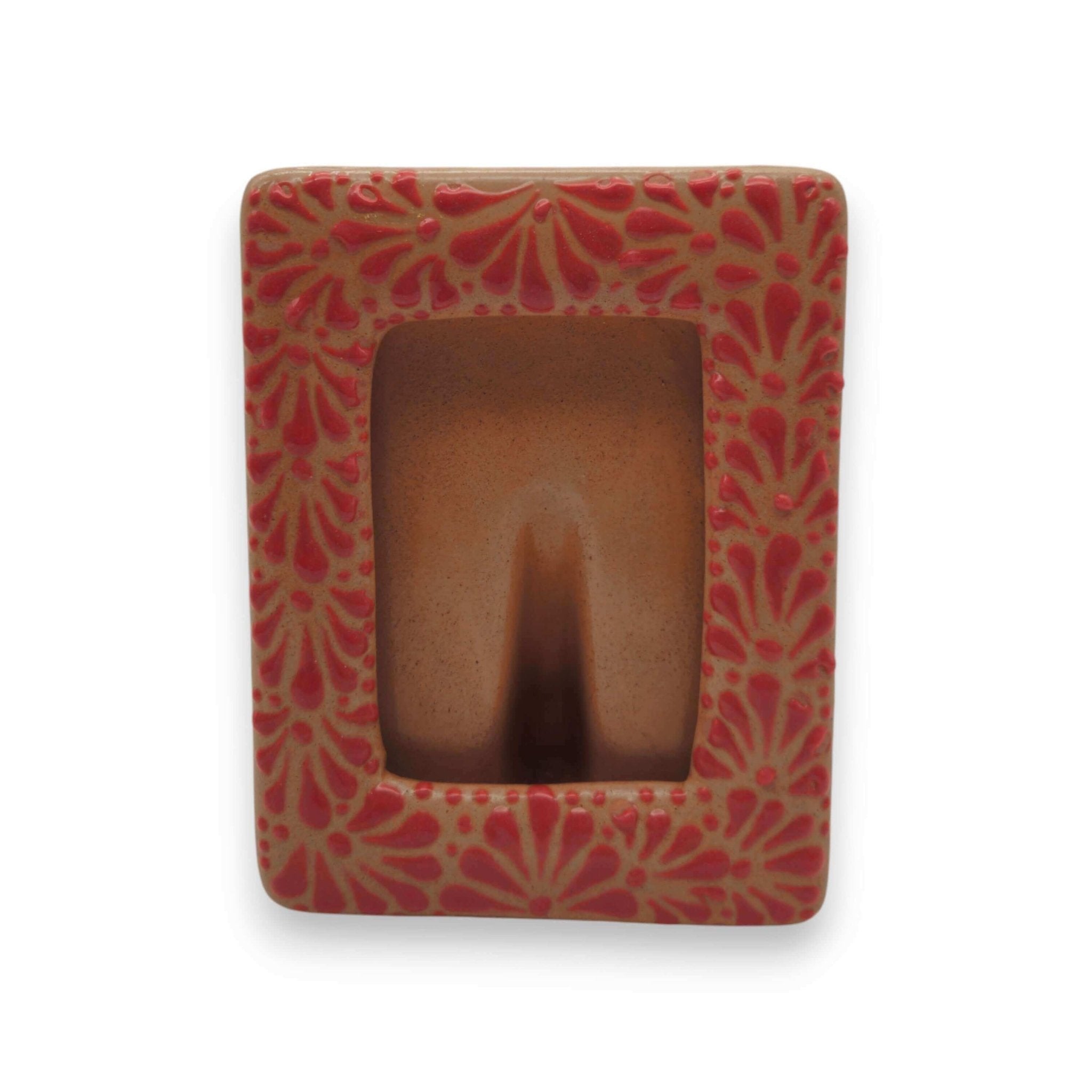Talavera Terracotta Photo Frame | Pink Floral Accent Talavera Picture Frame La Vie Bien Talavera Terracotta Photo Frame | Pink Floral Accent