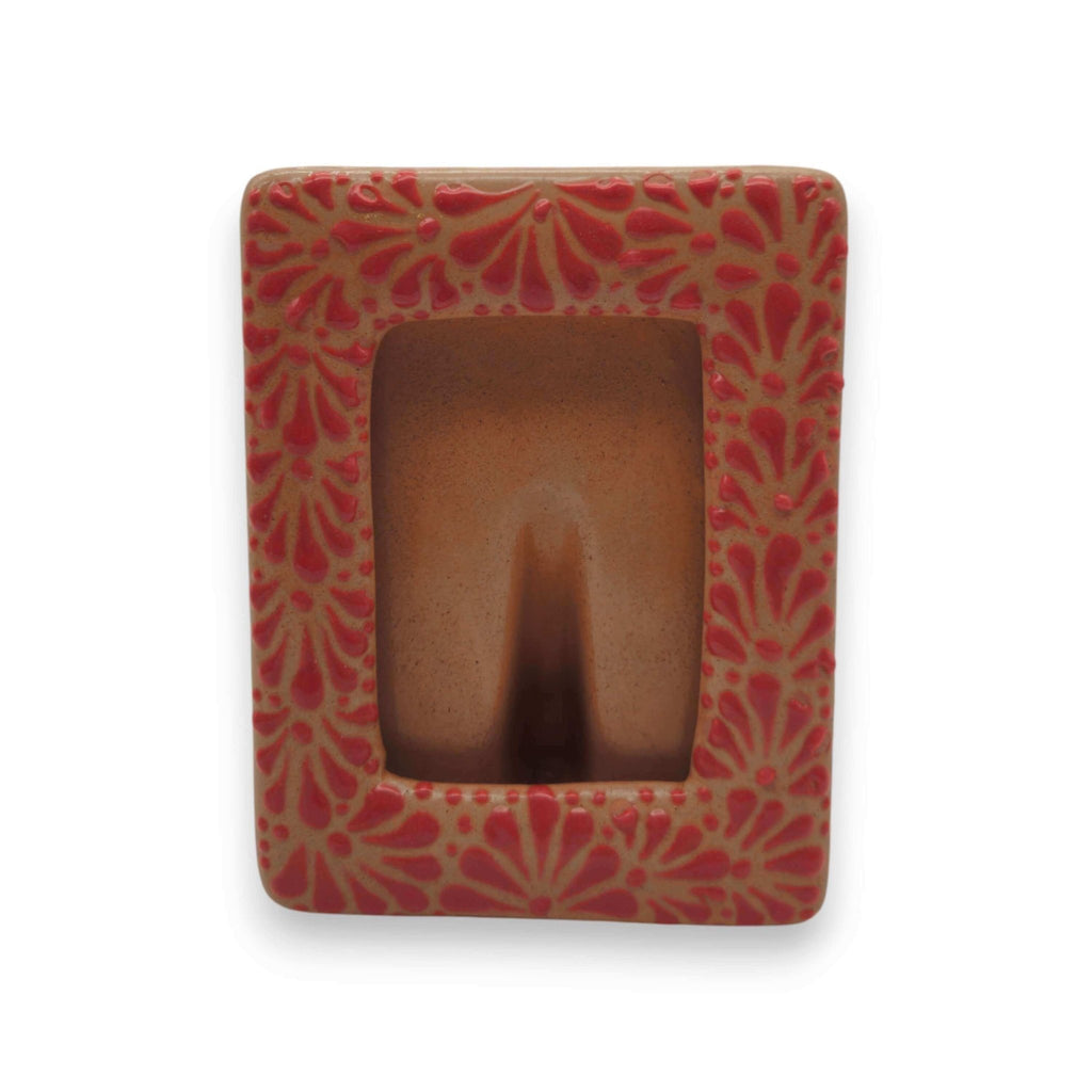 Talavera Terracotta Photo Frame | Pink Floral Accent Talavera Picture Frame La Vie Bien Talavera Terracotta Photo Frame | Pink Floral Accent