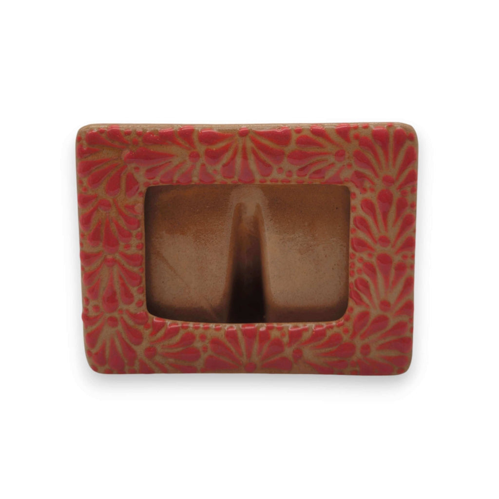 Talavera Terracotta Photo Frame | Pink Floral Accent Talavera Picture Frame La Vie Bien Talavera Terracotta Photo Frame | Pink Floral Accent