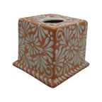 Talavera Tissue Box | Brown & White Floral Design Talavera Tissue Box La Vie Bien Talavera Tissue Box | Brown & White Floral Design