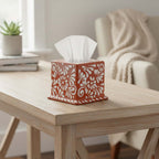 Talavera Tissue Box | Brown & White Floral Design Talavera Tissue Box La Vie Bien Talavera Tissue Box | Brown & White Floral Design