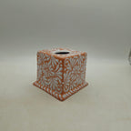 Talavera Tissue Box | Brown & White Floral Design