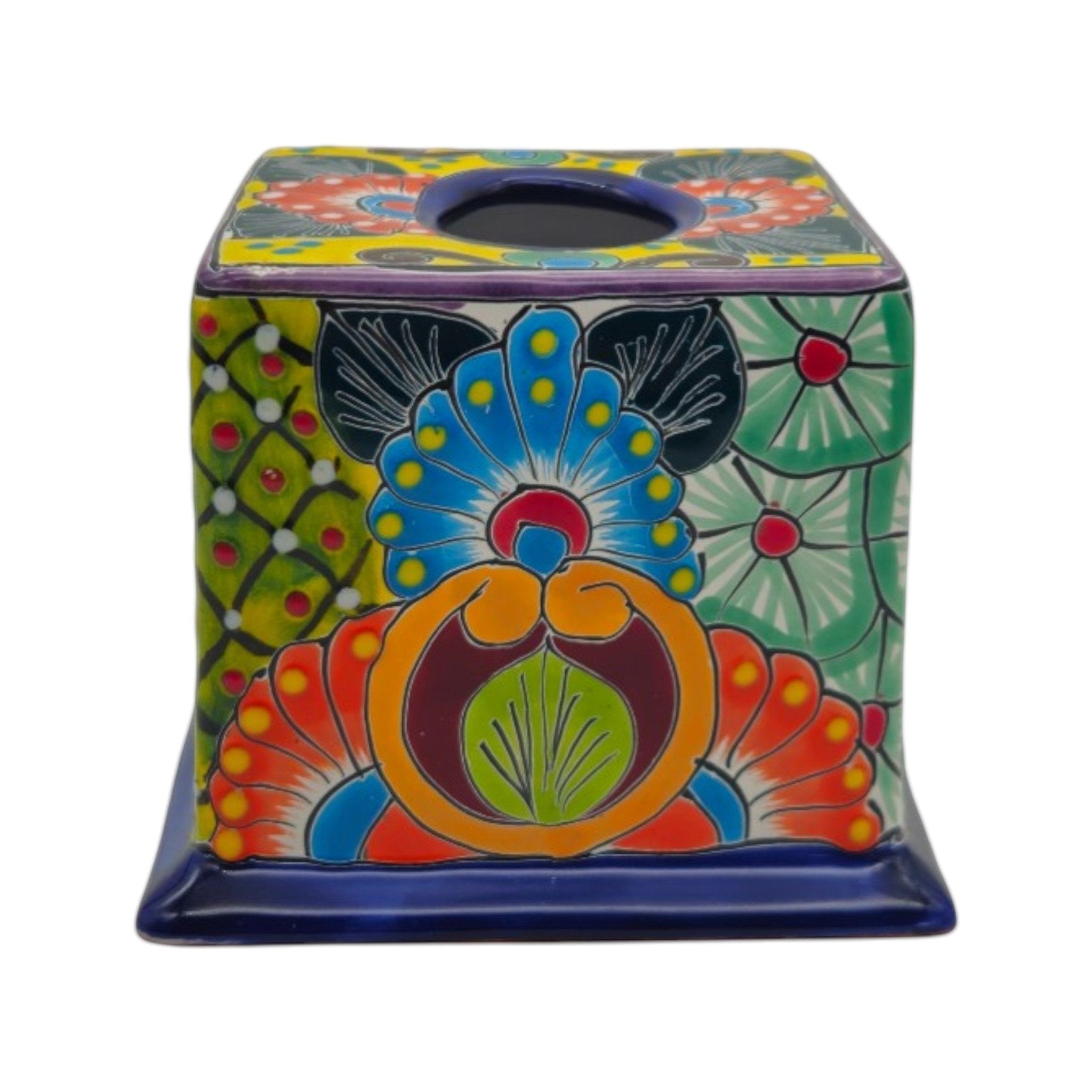 Talavera Tissue Box Cover | Colorful Hand-Painted Bathroom Decor Talavera Tissue Box La Vie Bien Talavera Tissue Box Cover | Colorful Hand-Painted Bathroom Decor