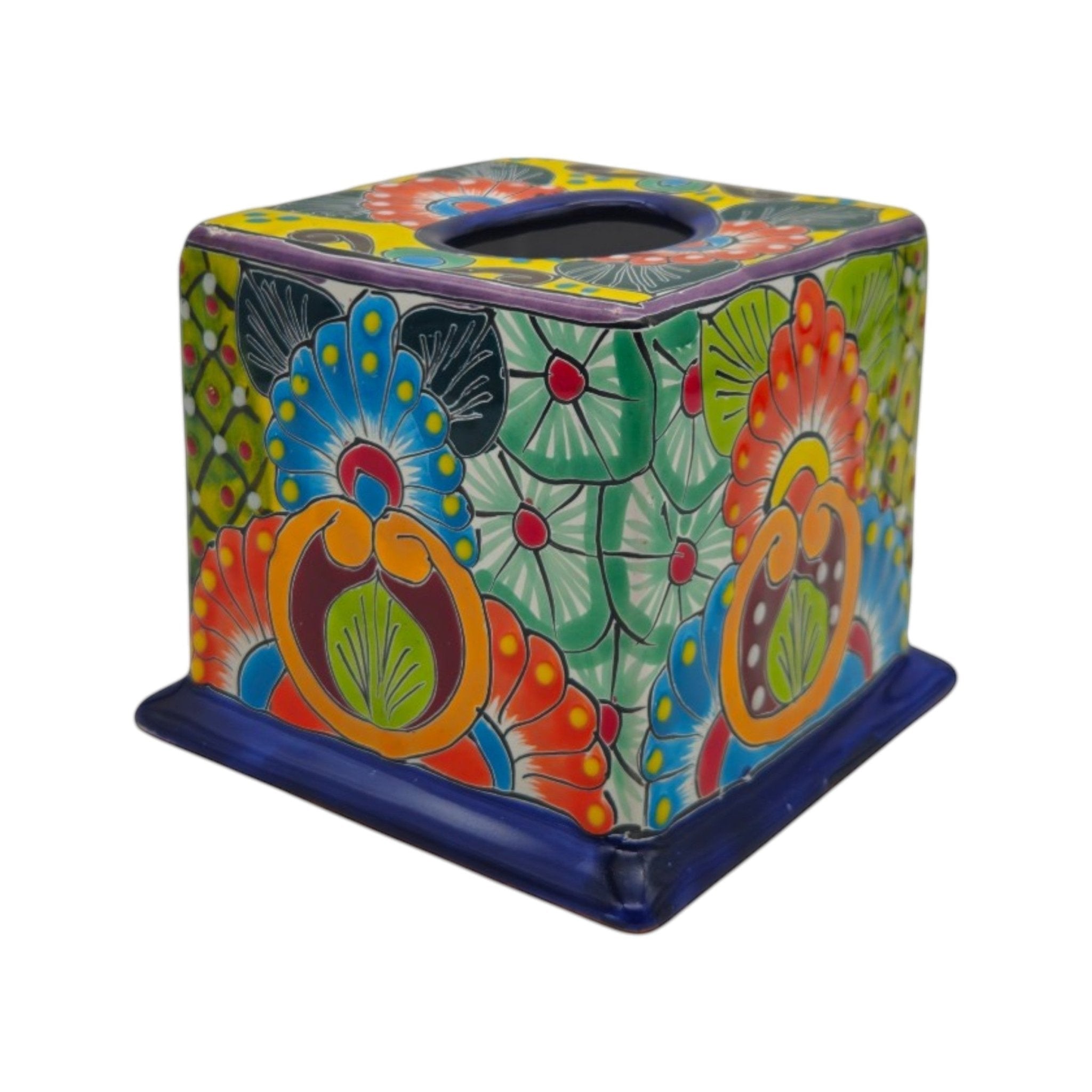 Talavera Tissue Box Cover | Colorful Hand-Painted Bathroom Decor Talavera Tissue Box La Vie Bien Talavera Tissue Box Cover | Colorful Hand-Painted Bathroom Decor
