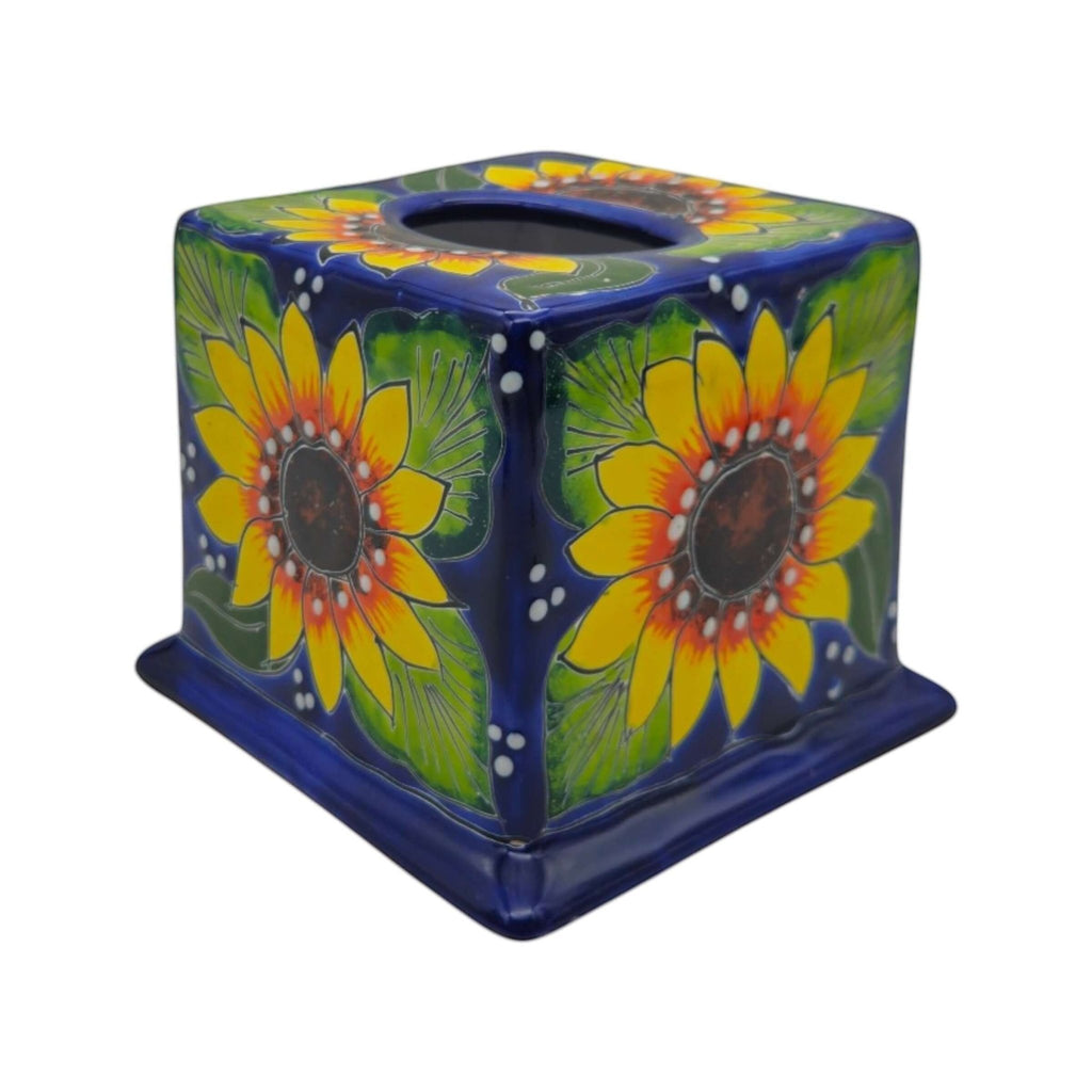 Talavera Tissue Box Cover | Sunflower Design Talavera Tissue Box La Vie Bien Talavera Tissue Box Cover | Sunflower Design