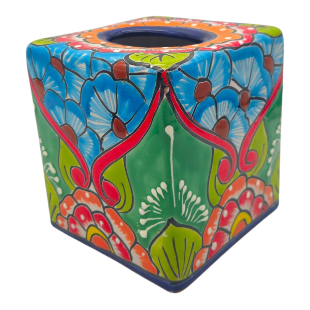 Talavera Tissue Holder | Multicolor Hand-Painted Accent Talavera Tissue Box La Vie Bien Talavera Tissue Holder | Multicolor Hand-Painted Accent