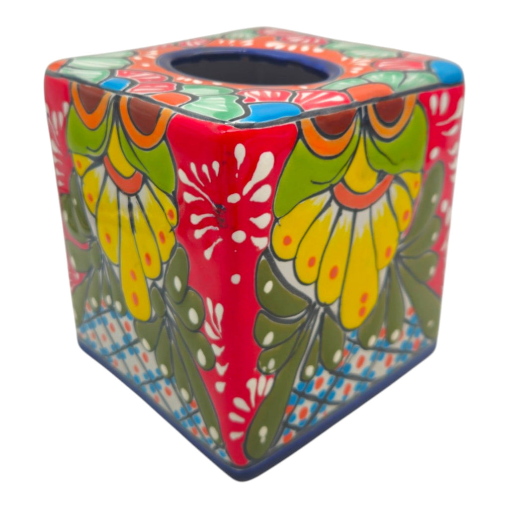 Talavera Tissue Holder | Multicolor Hand-Painted Accent Talavera Tissue Box La Vie Bien Talavera Tissue Holder | Multicolor Hand-Painted Accent
