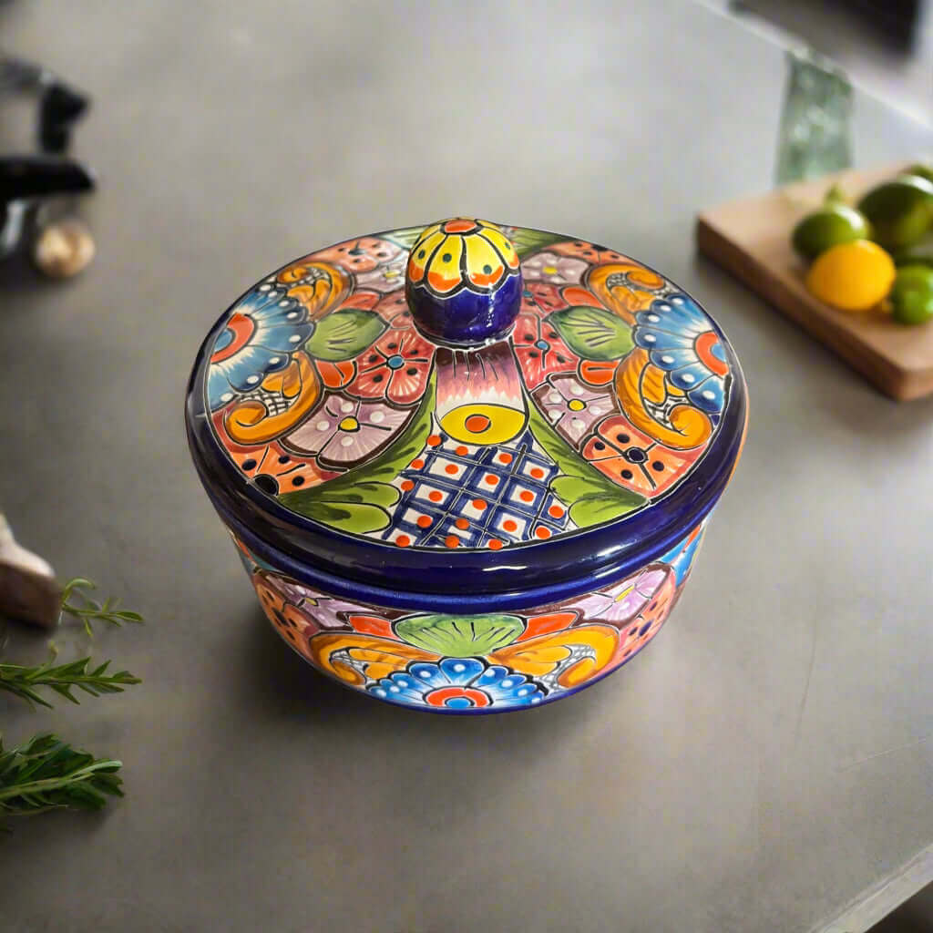 Talavera Tortilla Warmer | Hand - Painted Mexican Ceramic Dish Talavera Tortilla Warmer La Vie Bien Talavera Tortilla Warmer | Hand - Painted Mexican Ceramic Dish