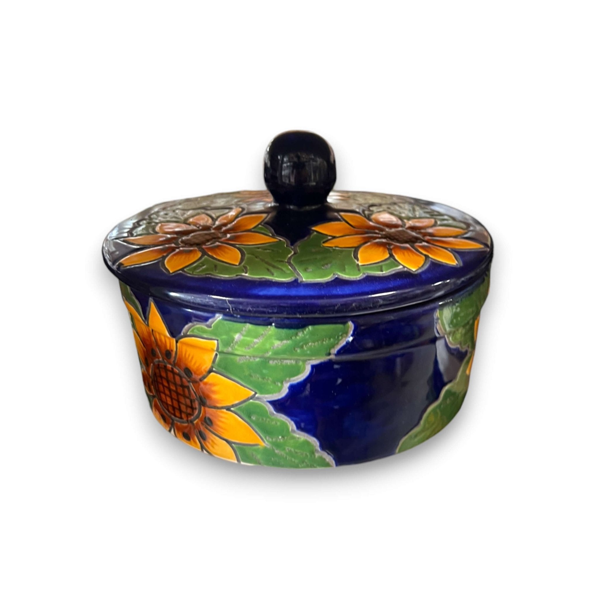 Talavera Tortilla Warmer | Handmade Sunflower Mexican Pottery Talavera Tortilla Warmer La Vie Bien Talavera Tortilla Warmer | Handmade Sunflower Mexican Pottery