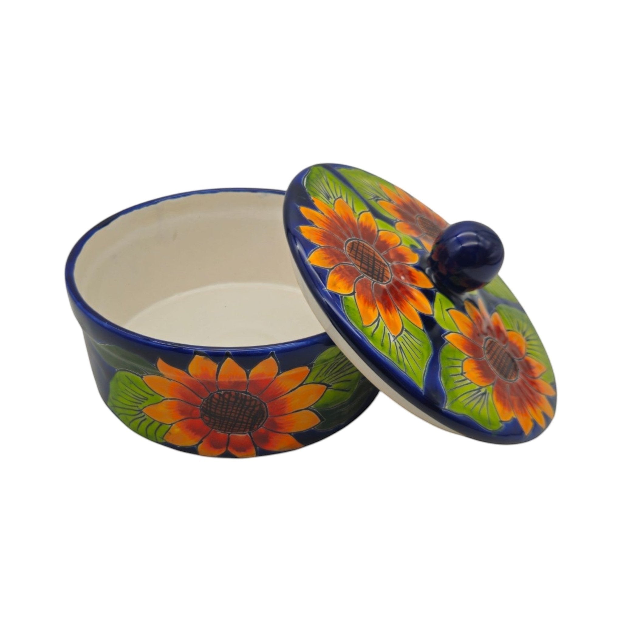 Talavera Tortilla Warmer | Handmade Sunflower Mexican Pottery Talavera Tortilla Warmer La Vie Bien Talavera Tortilla Warmer | Handmade Sunflower Mexican Pottery