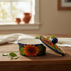 Talavera Tortilla Warmer | Handmade Sunflower Mexican Pottery Talavera Tortilla Warmer La Vie Bien Talavera Tortilla Warmer | Handmade Sunflower Mexican Pottery