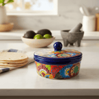Talavera Tortilla Warmer | Hand-Painted Mexican Ceramic Dish
