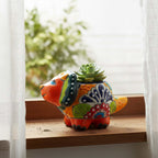 Talavera Triceratops Planter | Colorful Mexican Succulent Pot Talavera Planter La Vie Bien Talavera Triceratops Planter | Colorful Mexican Succulent Pot