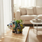 Talavera Triceratops Planter | Day of the Dead Dinosaur Talavera Planter La Vie Bien Talavera Triceratops Planter | Day of the Dead Dinosaur