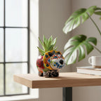 Talavera Triceratops Planter | Day of the Dead Dinosaur Talavera Planter La Vie Bien Talavera Triceratops Planter | Day of the Dead Dinosaur