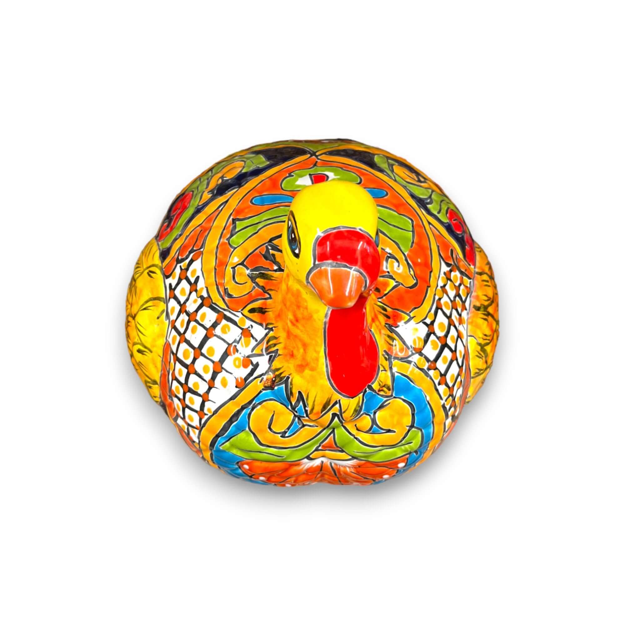 Talavera Turkey Statue | Hand-Painted Mexican Folk Art Talavera Statue La Vie Bien Talavera Turkey Statue | Hand-Painted Mexican Folk Art