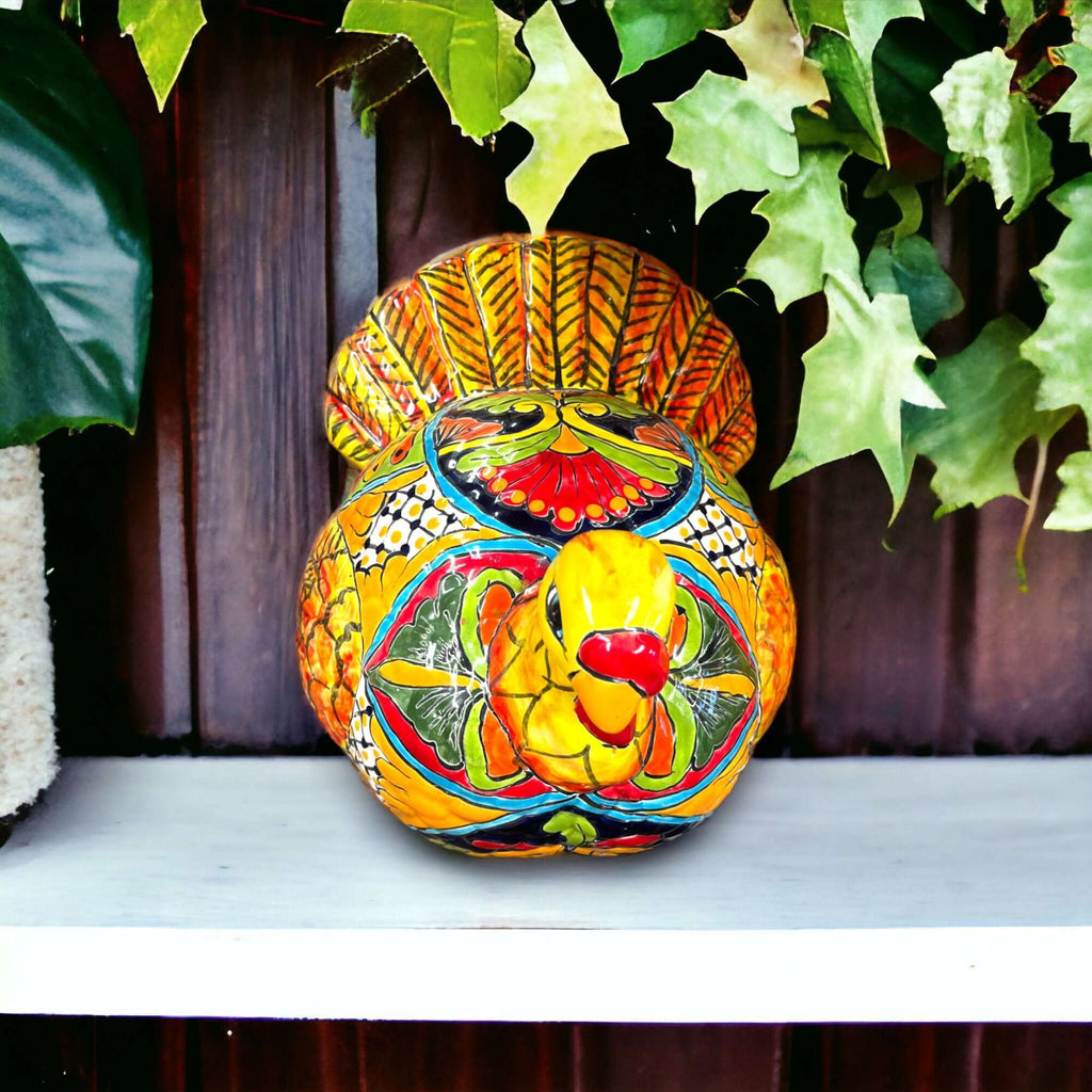 Talavera Turkey Statue | Hand - Painted Mexican Folk Art Talavera Statue La Vie Bien Talavera Turkey Statue | Hand - Painted Mexican Folk Art