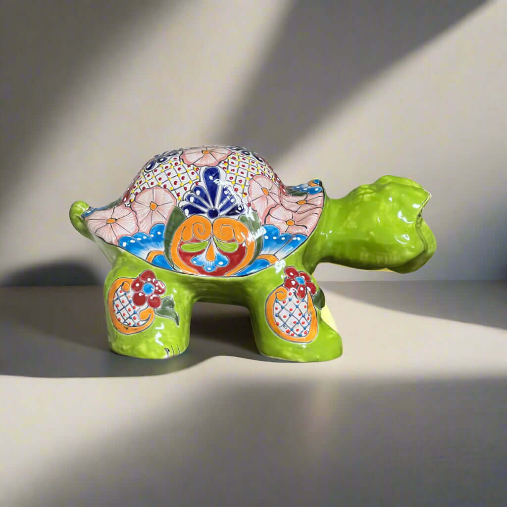 Talavera Turtle Statue | Hand - Painted Mexican Ceramic Tortoise Talavera Statue La Vie Bien Talavera Turtle Statue | Hand - Painted Mexican Ceramic Tortoise