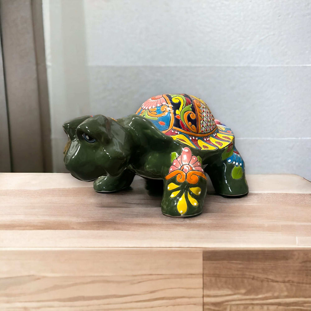 Talavera Turtle Statue | Hand - Painted Mexican Ceramic Tortoise Talavera Statue La Vie Bien Talavera Turtle Statue | Hand - Painted Mexican Ceramic Tortoise