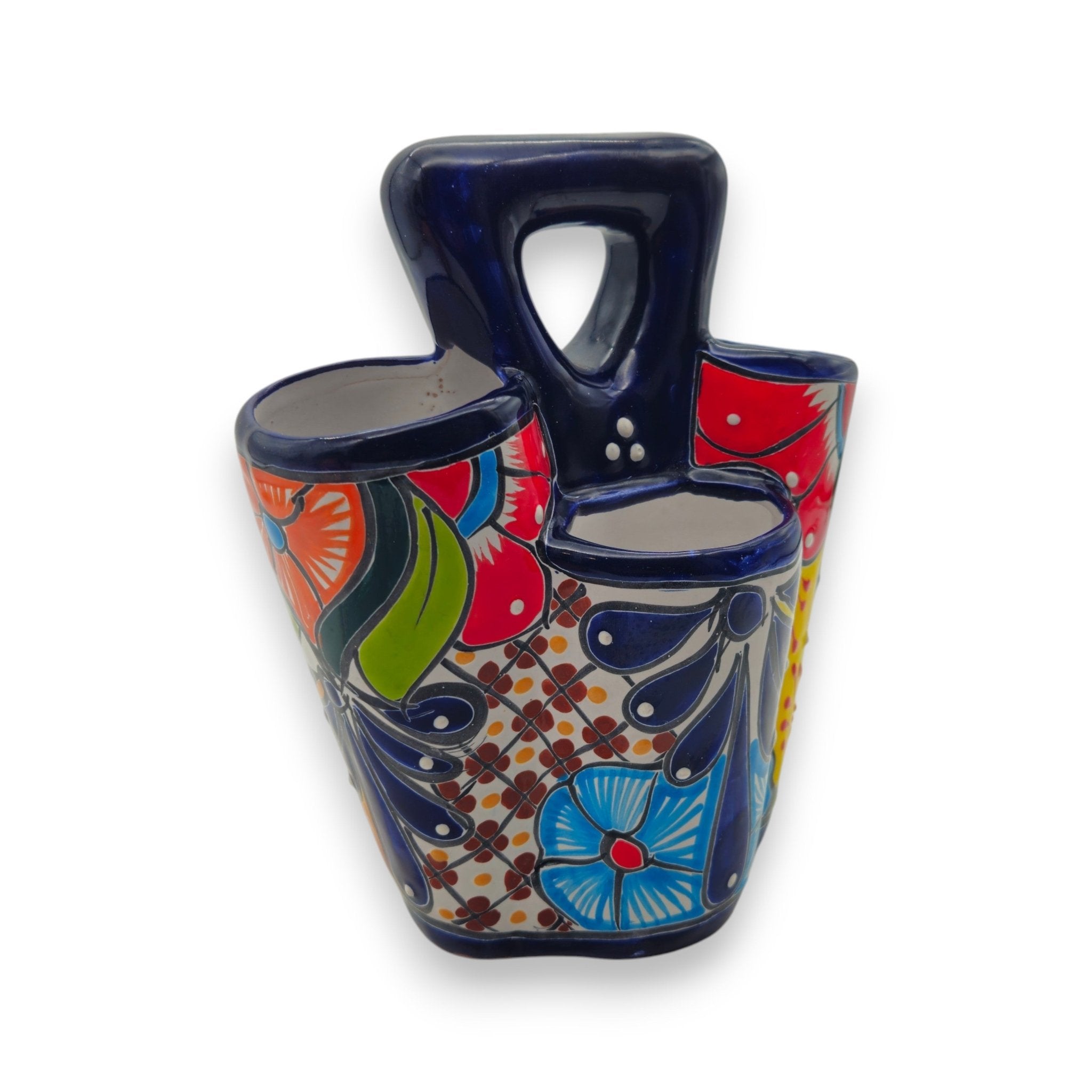 Talavera Utensil Holder | Colorful Handcrafted Mexican Organizer Talavera Utensil Holder La Vie Bien Talavera Utensil Holder | Colorful Handcrafted Mexican Organizer