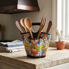 Talavera Utensil Holder | Hand-Painted Mexican Kitchen Organizer Talavera Utensil Holder La Vie Bien Talavera Utensil Holder | Hand-Painted Mexican Kitchen Organizer