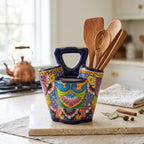 Talavera Utensil Holder | Hand-Painted Mexican Kitchen Organizer Talavera Utensil Holder La Vie Bien Talavera Utensil Holder | Hand-Painted Mexican Kitchen Organizer