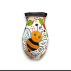 Talavera Vase with Bumble Bee Art | Hand - Painted Mexican Pottery Talavera Vase La Vie Bien Talavera Vase with Bumble Bee Art | Hand - Painted Mexican Pottery