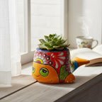 Talavera Whale Planter | Colorful Small Mexican Animal Pot Talavera Planter La Vie Bien Talavera Whale Planter | Colorful Small Mexican Animal Pot
