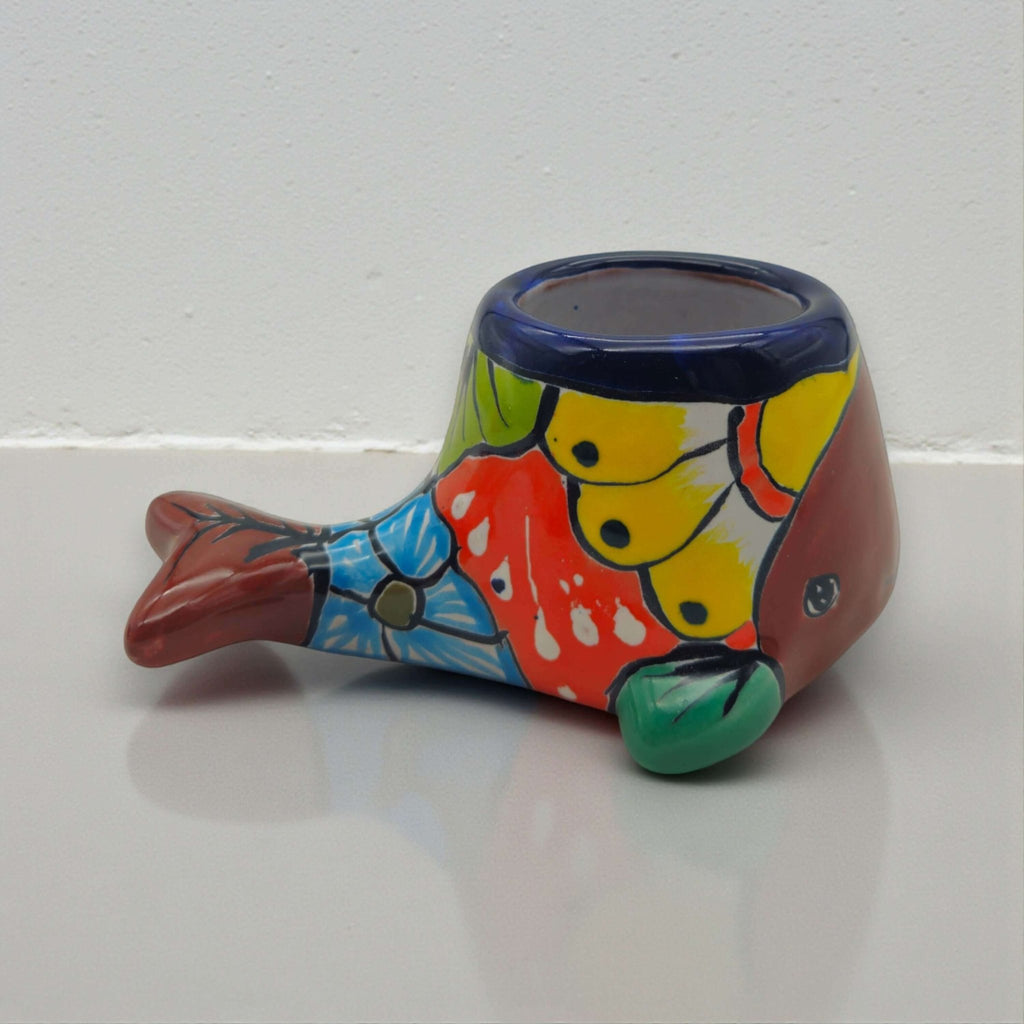 Talavera Whale Planter | Colorful Small Mexican Animal Pot Talavera Planter La Vie Bien Talavera Whale Planter | Colorful Small Mexican Animal Pot