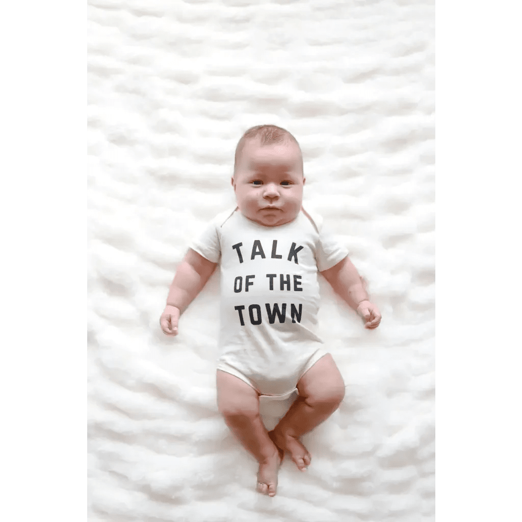 Talk of the Town Organic Cotton Baby Onesie by Polished Prints