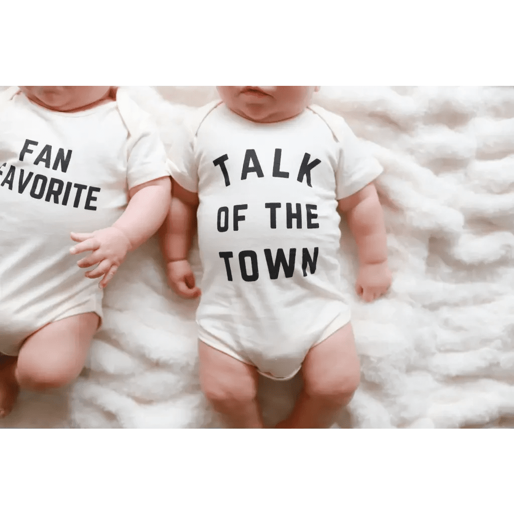 Talk of the Town Organic Cotton Baby Onesie by Polished Prints